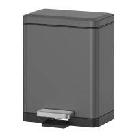 Ведро для мусора TC-010306-07/плавное закрытие/прямоугольное/Graphite/6л (KR5602)